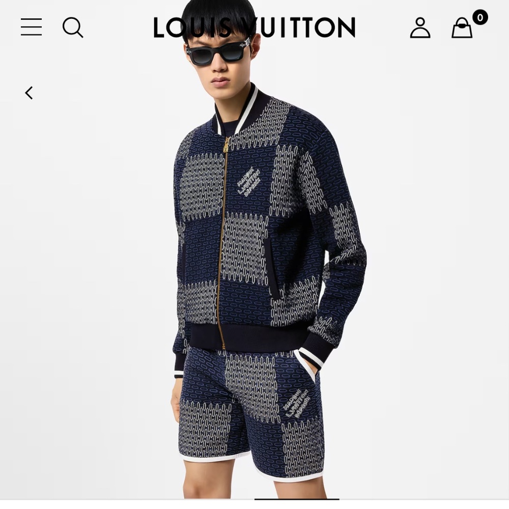 100% Authentic Tennis  Damier Quilted Bomber And Quilted Cotton Shorts